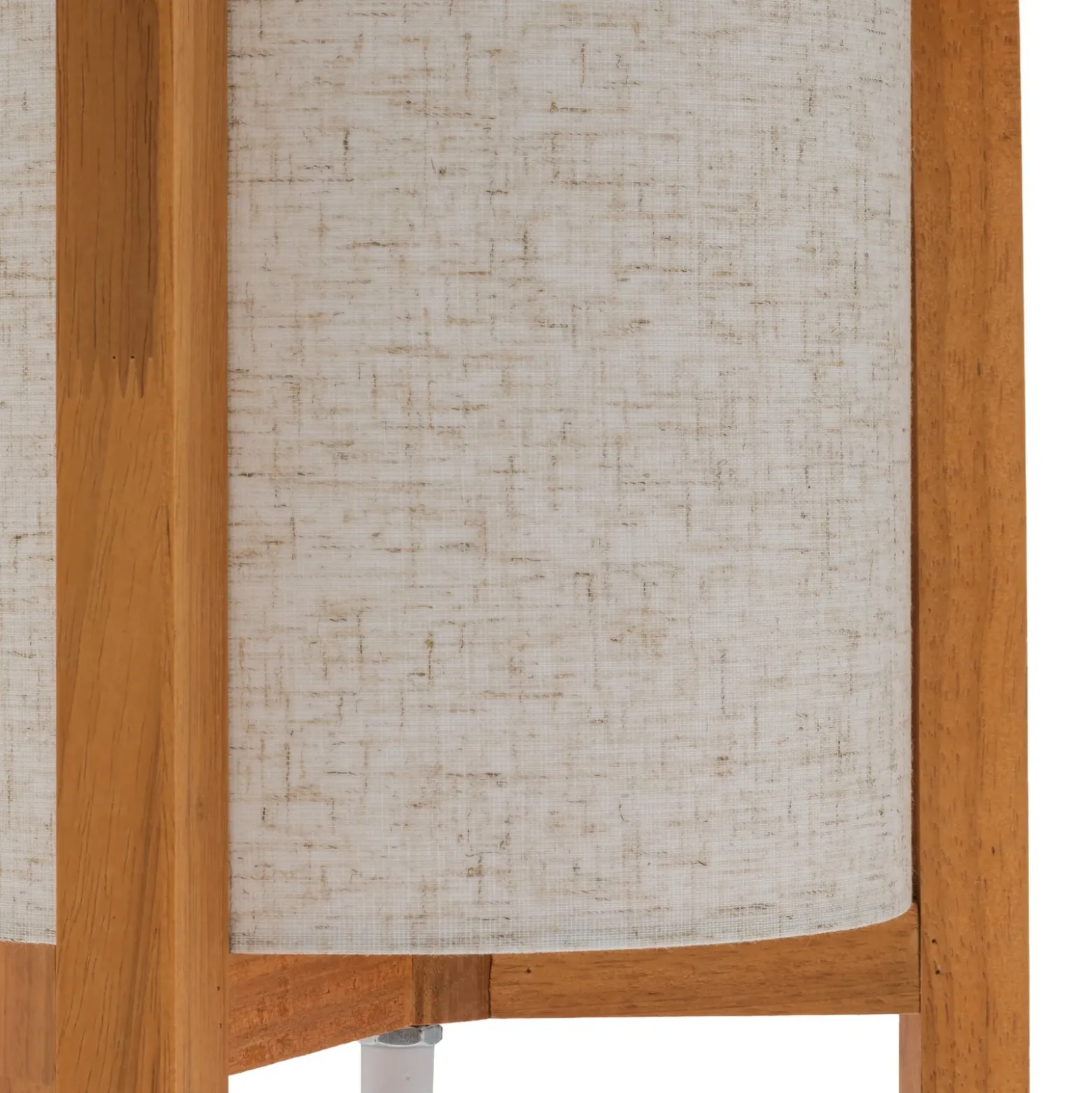 Lámpara de mesa 3193, madera, textil de lino, altura 52cm