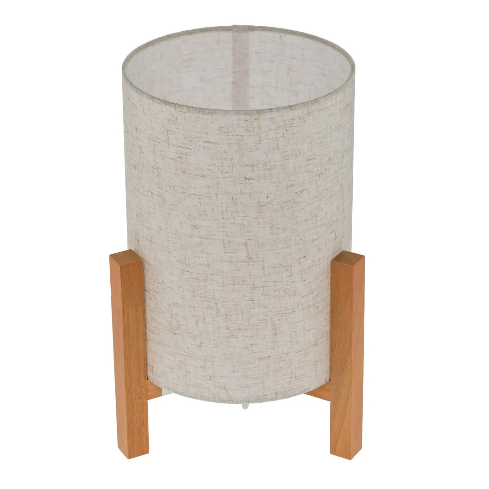 Lámpara de mesa 3193, madera, textil de lino, altura 32cm