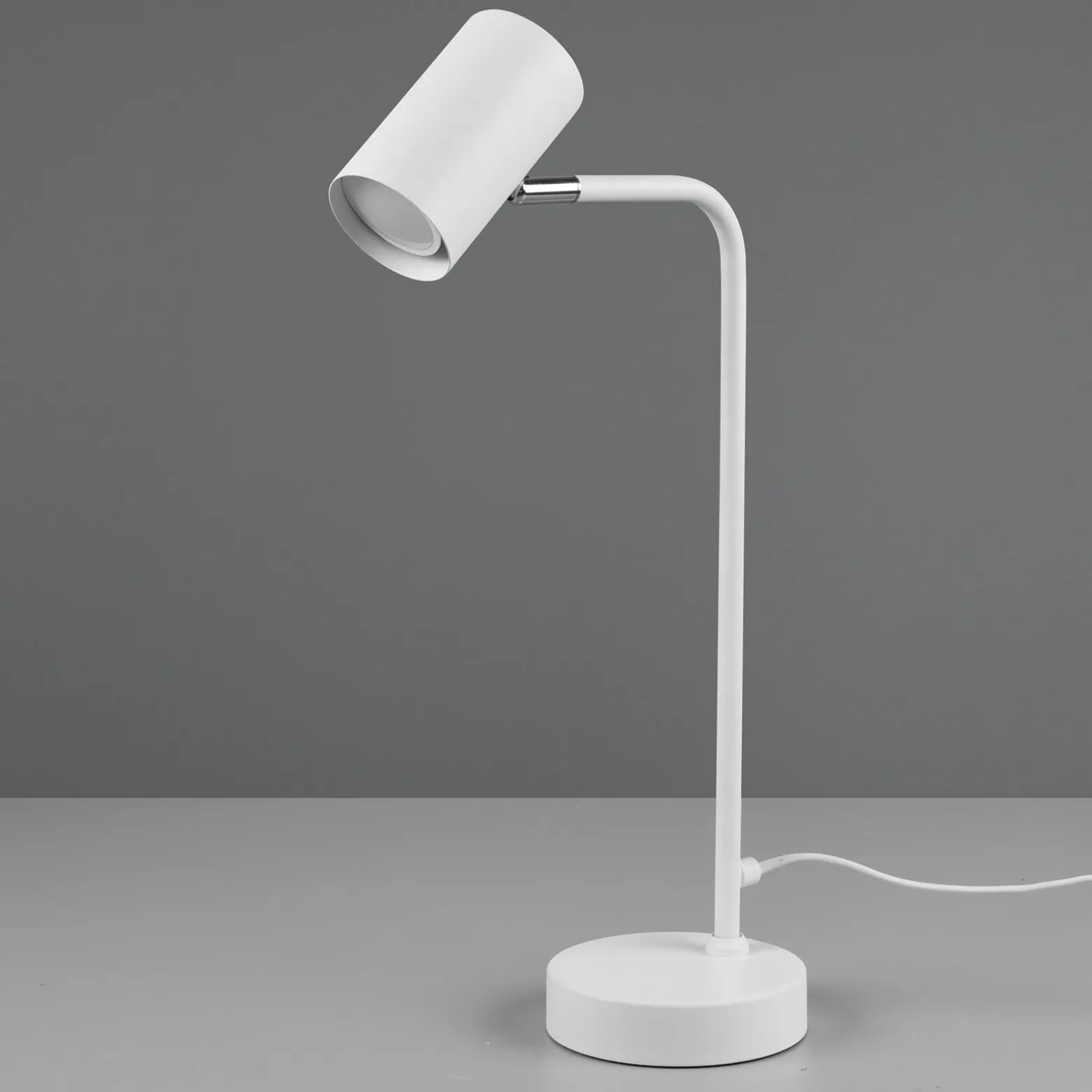 Lámpara de mesa Marley, blanca, altura 45 cm, metal