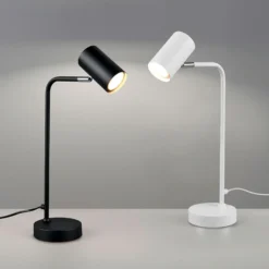 Lámpara de mesa Marley, blanca, altura 45 cm, metal