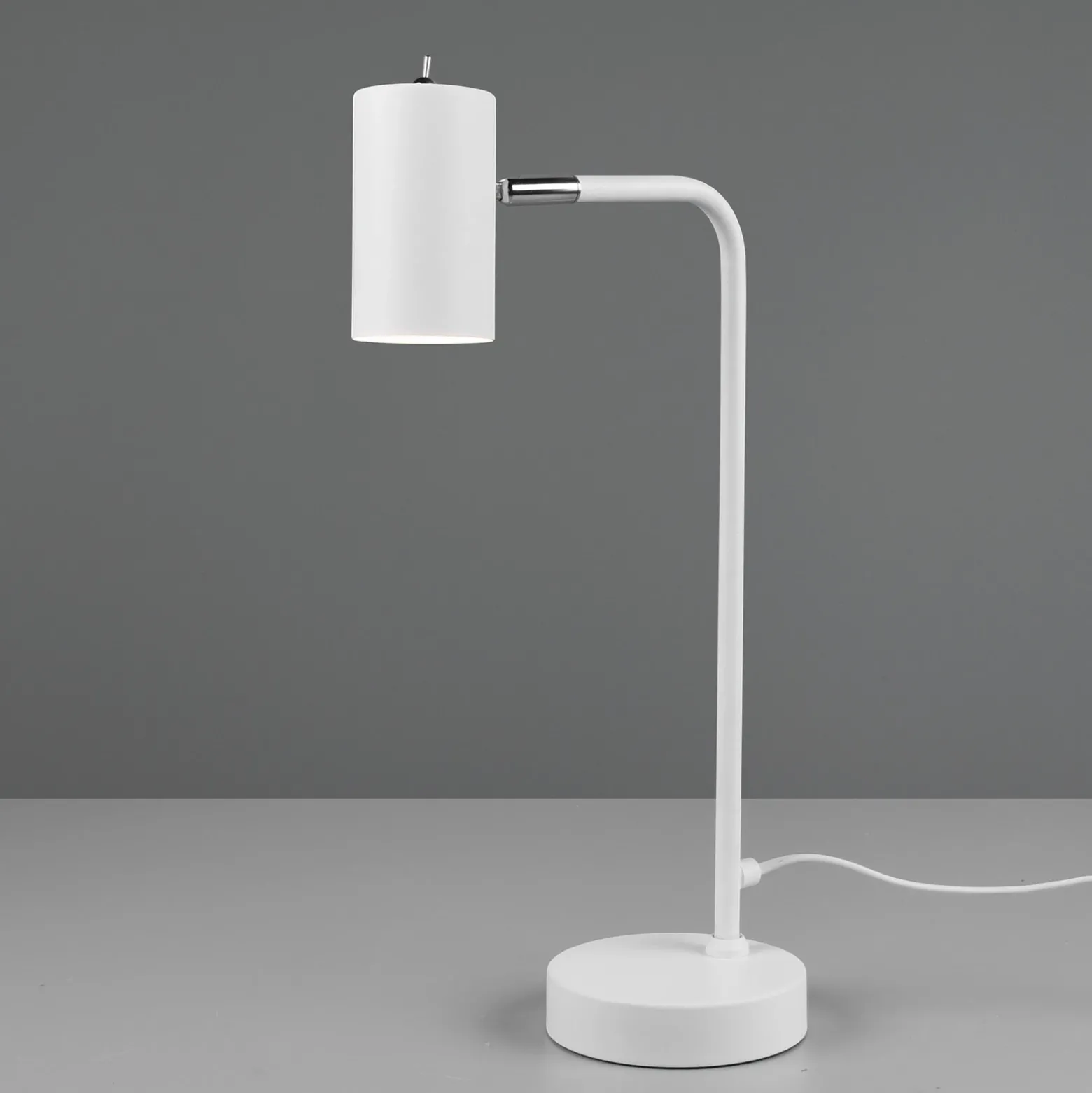 Lámpara de mesa Marley, blanca, altura 45 cm, metal