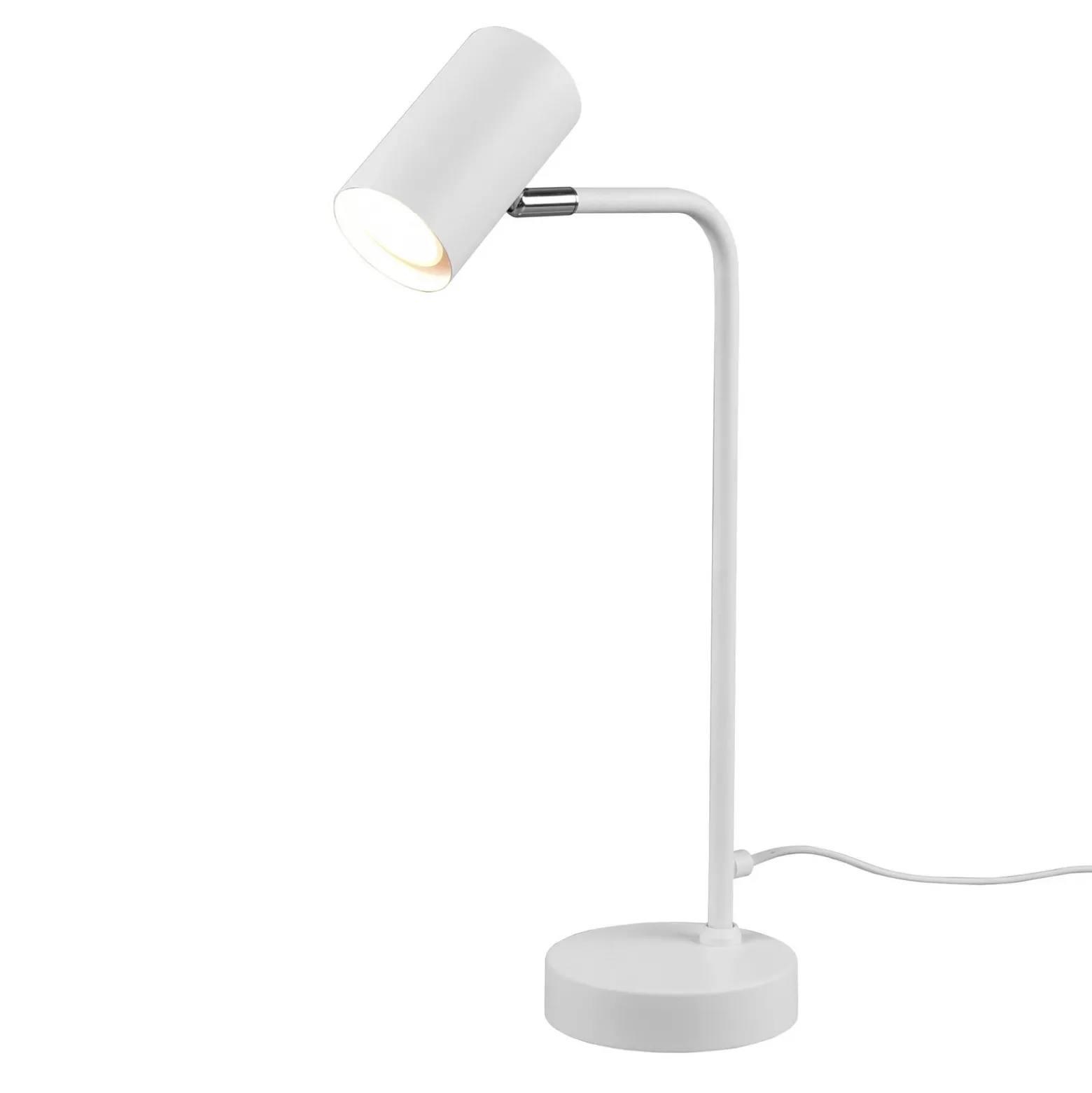 Lámpara de mesa Marley, blanca, altura 45 cm, metal