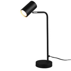Lámpara de mesa Marley, negra, altura 45 cm, metal