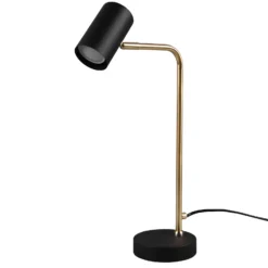 Lámpara de mesa Marley, negro/latón, altura 45 cm, metal