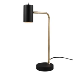 Lámpara de mesa Marley, negro/latón, altura 45 cm, metal