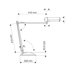 Lámpara de mesa MAULoffice, negro/plateado, altura 56 cm, metal
