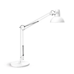 Lámpara de mesa MAULstudy, blanca, acero, altura 49 cm