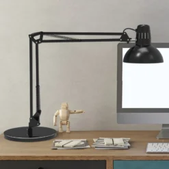 Lámpara de mesa MAULstudy, negra, 49 cm, base