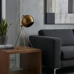 Lámpara de mesa Mixed, latón, metal, altura 45 cm, E14