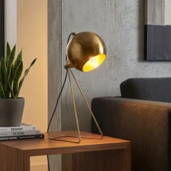 Lámpara de mesa Mixed, latón, metal, altura 45 cm, E14