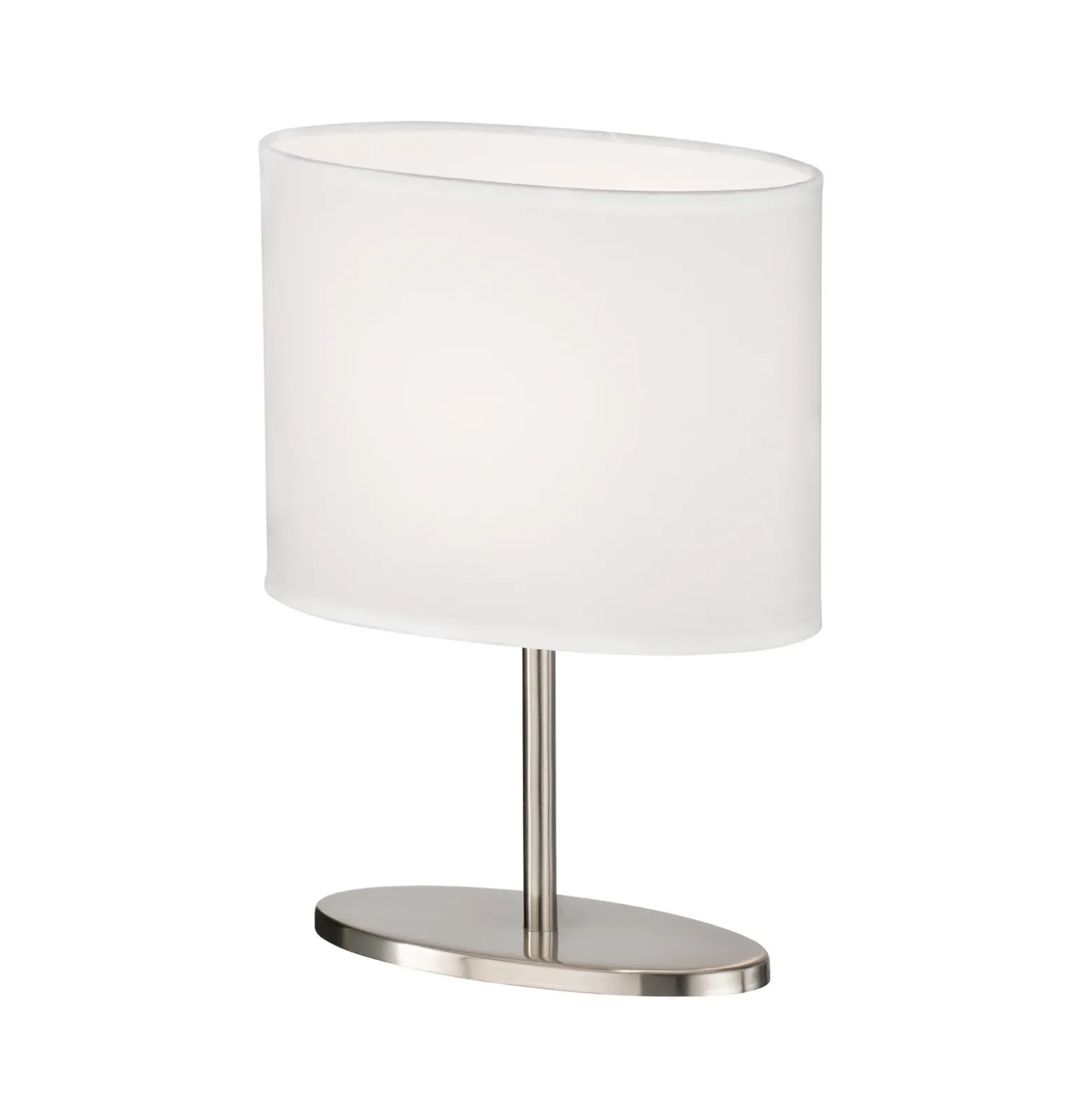 Lámpara de mesa Modena, blanco/níquel, chintz, altura 27 cm, E14