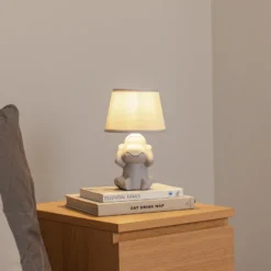 Lámpara de mesa Monkey, gris, cerámica, 28 cm de altura, E14