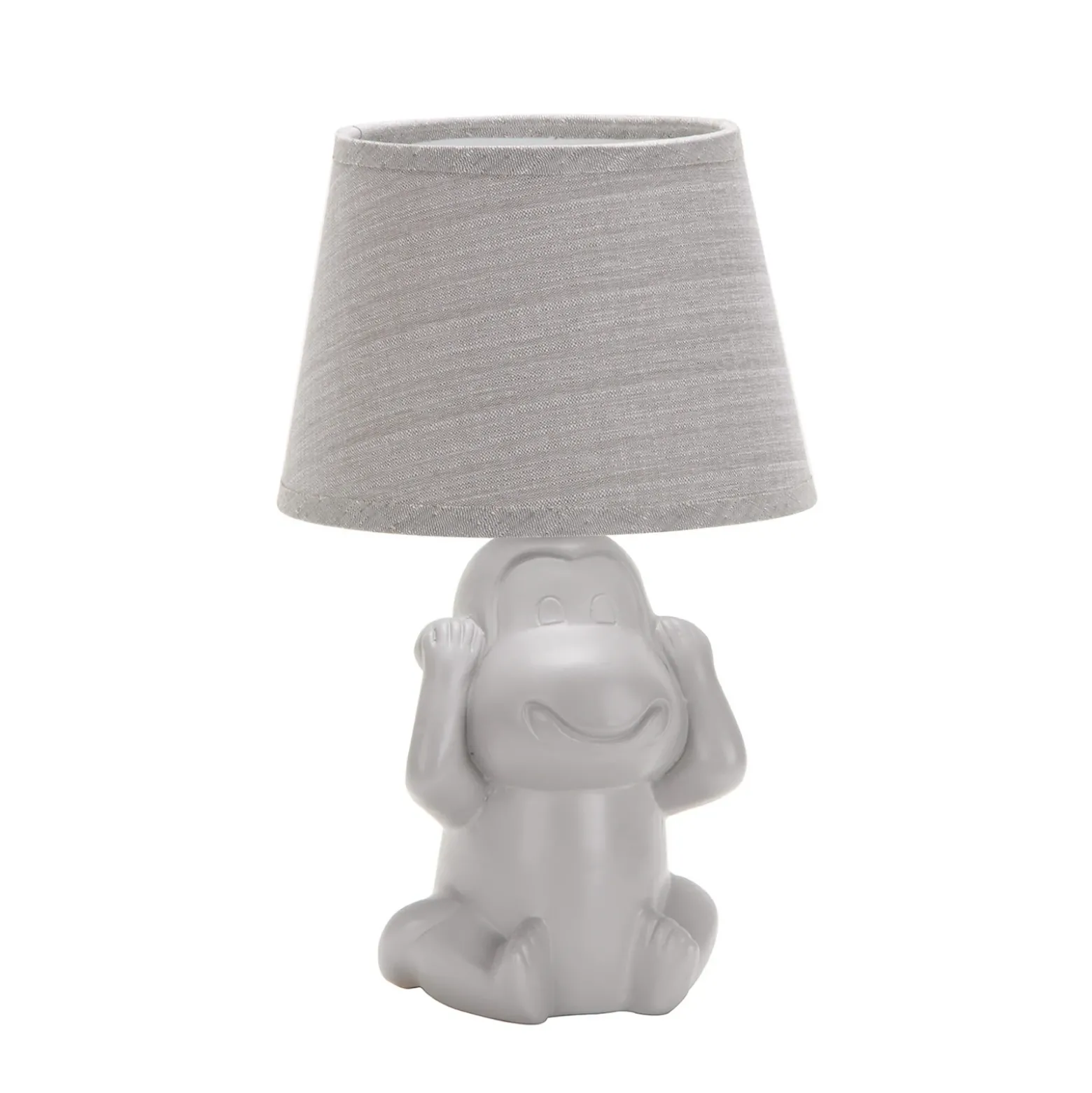 Lámpara de mesa Monkey, gris, cerámica, 28 cm de altura, E14