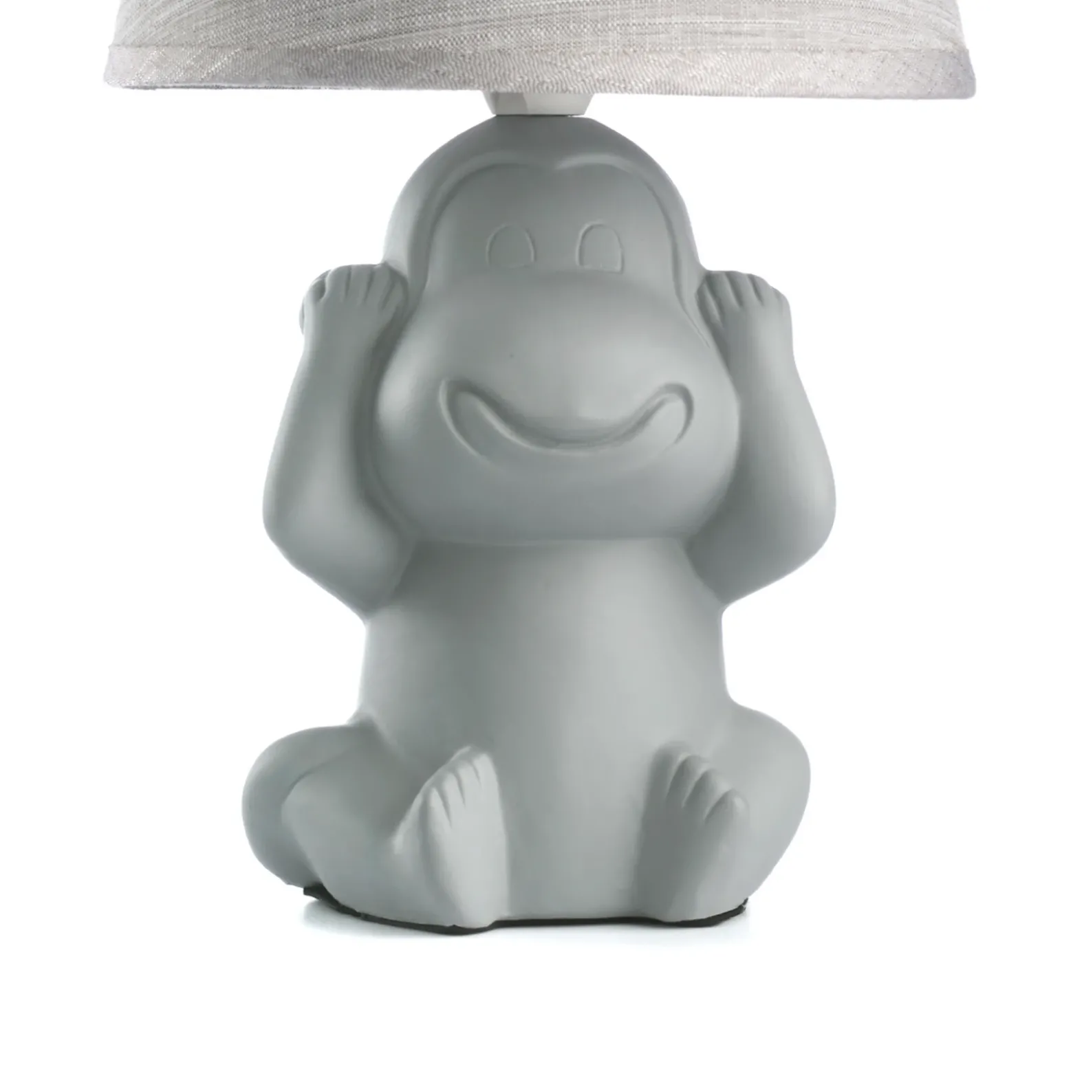 Lámpara de mesa Monkey, gris, cerámica, 28 cm de altura, E14