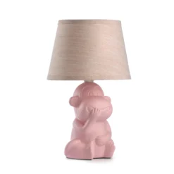Lámpara de mesa Monkey, rosa, cerámica, 28 cm de altura, E14