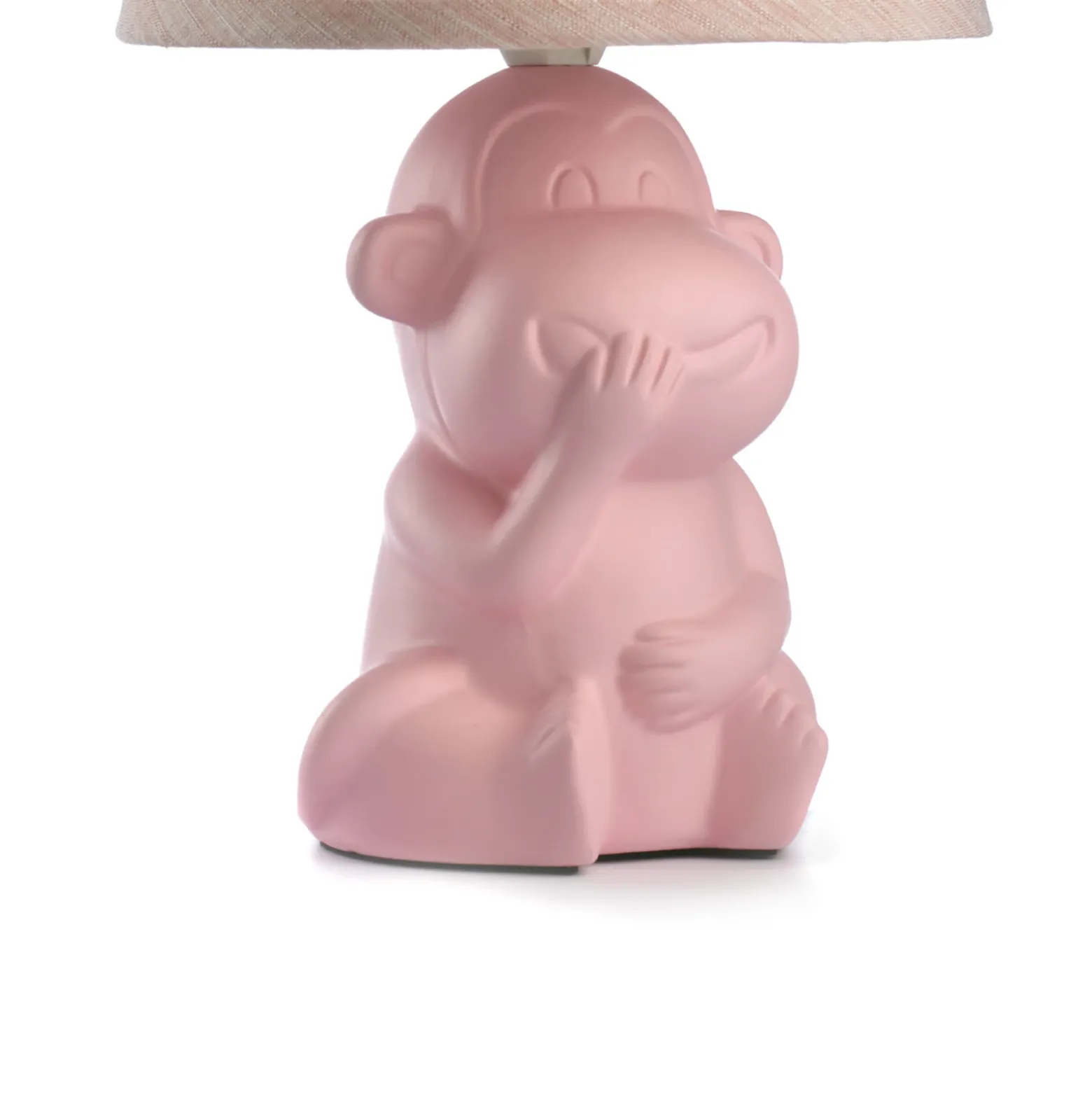 Lámpara de mesa Monkey, rosa, cerámica, 28 cm de altura, E14
