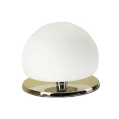 Lámpara de mesa Morgana, cromada / blanca, regulador táctil, 3.000 K