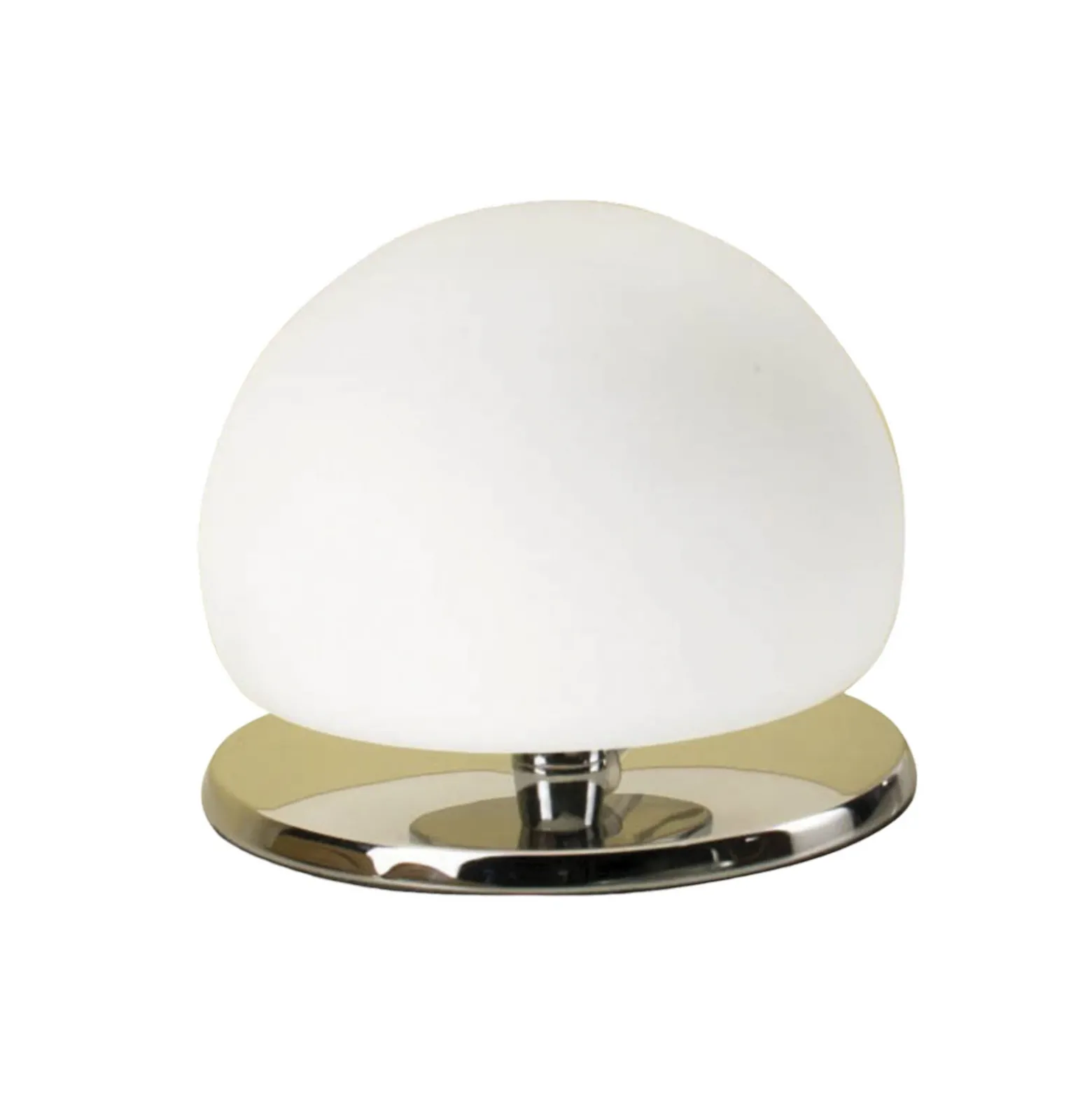 Lámpara de mesa Morgana, cromada / blanca, regulador táctil, 3.000 K