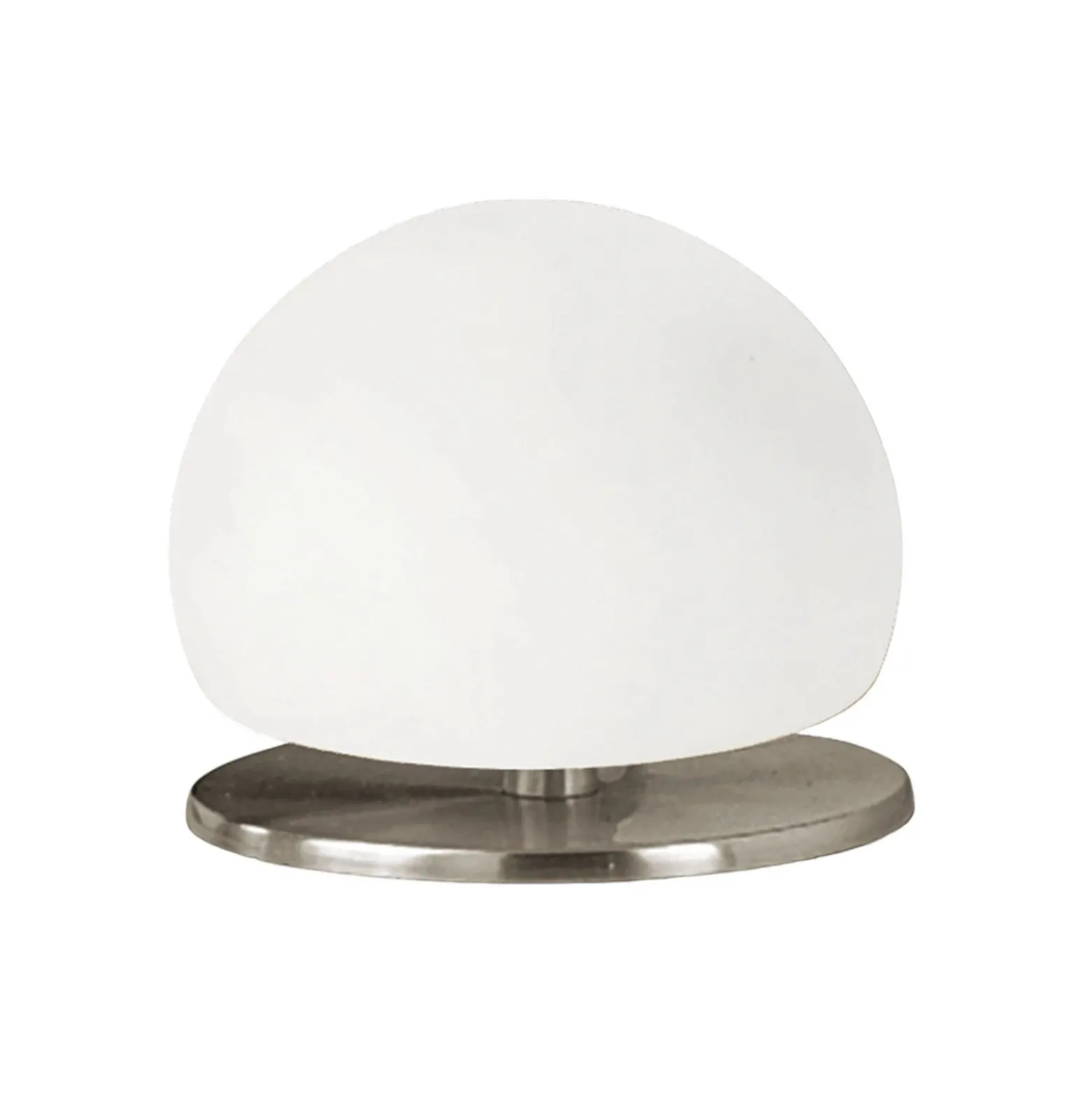 Lámpara de mesa Morgana, níquel / blanco, regulador táctil, 3.000 K