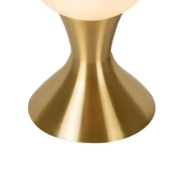 Lámpara de mesa Moya con pantalla de vidrio, oro