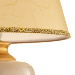 Lámpara de mesa Mozart en marfil/dorado