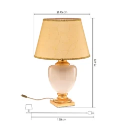 Lámpara de mesa Mozart en marfil/dorado