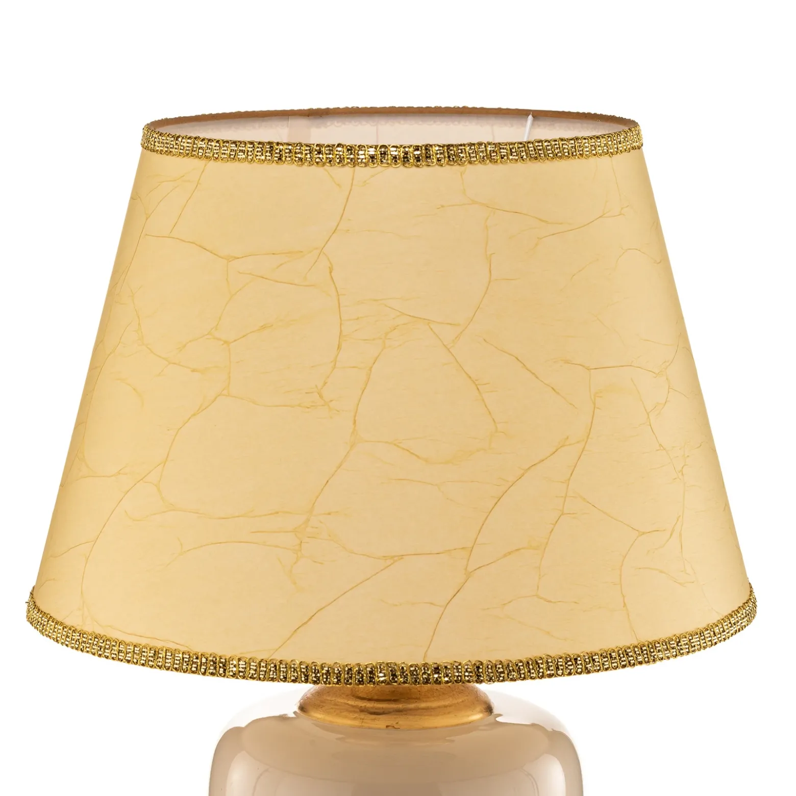 Lámpara de mesa Mozart en marfil/dorado
