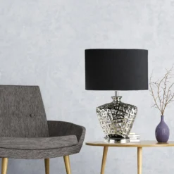 Lámpara de mesa Network con pantalla negra