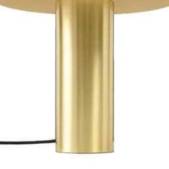 Lámpara de mesa Nola Dionne, latón/beige, 33 cm, metal, E14