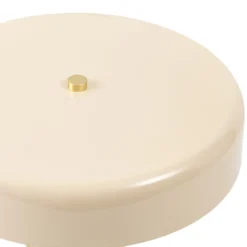 Lámpara de mesa Nola Dionne, latón/beige, 33 cm, metal, E14