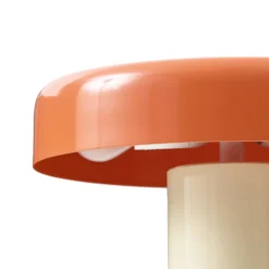 Lámpara de mesa Nola Dionne, naranja/beige, 33 cm, metal, E14