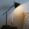 Lámpara de mesa Nové, regulable, negra