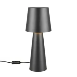 Lámpara de mesa Nubia, negra, altura 40 cm, metal, E27