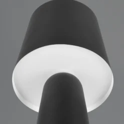 Lámpara de mesa Nubia, negra, altura 40 cm, metal, E27