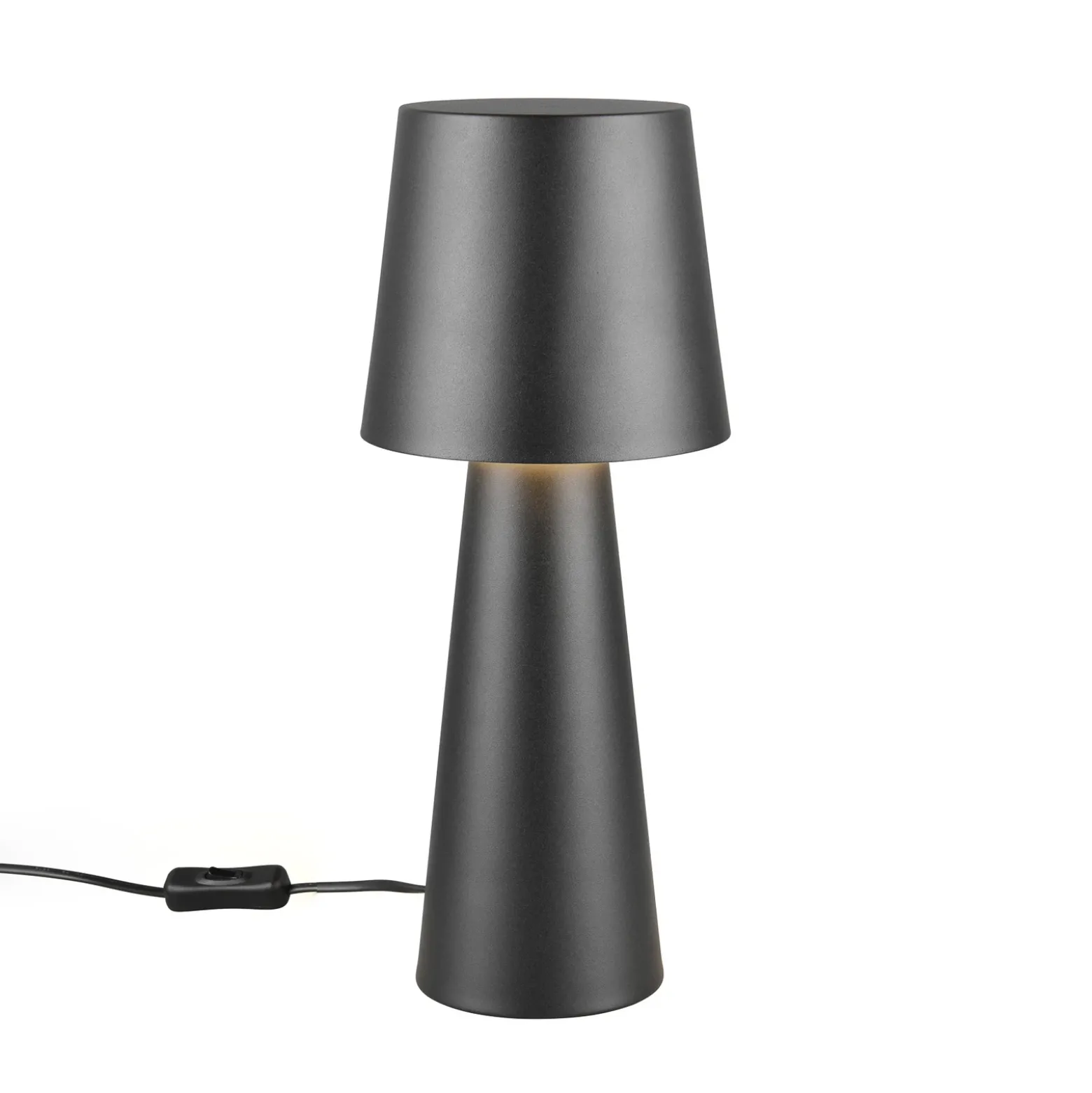 Lámpara de mesa Nubia, negra, altura 40 cm, metal, E27