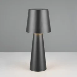 Lámpara de mesa Nubia, negra, altura 40 cm, metal, E27