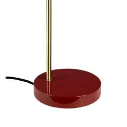 Lámpara de mesa Ocean de Dyberg Larsen, rojo oscuro/latón, 43 cm