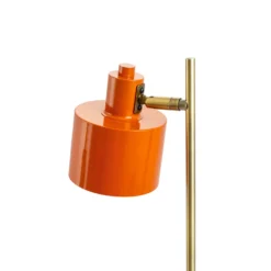 Lámpara de mesa Ocean de Dyberg Larsen, naranja/latón, altura 43 cm