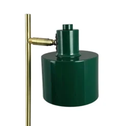 Lámpara de mesa Ocean de Dyberg Larsen, verde oscuro/latón, 43 cm