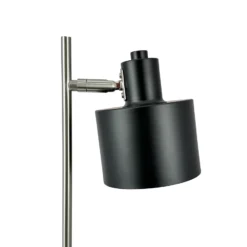 Lámpara de mesa Ocean de Dyberg Larsen, negro/acero, altura 43 cm