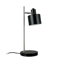 Lámpara de mesa Ocean de Dyberg Larsen, negro/acero, altura 43 cm