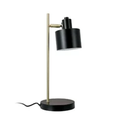 Lámpara de mesa Ocean de Dyberg Larsen, negra/latón, 43 cm