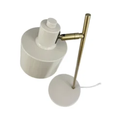 Lámpara de mesa Ocean de Dyberg Larsen, beige/latón, altura 43 cm