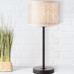 Lámpara de mesa Odar con bambú
