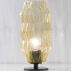 Lámpara de mesa Origami, ámbar