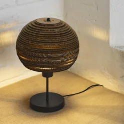Lámpara de mesa OSRAM BALL, marrón, altura 39 cm, cartón ondulado, E27