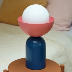 Lámpara de mesa OSRAM Decor Bowl, azul/rosa, acero, E14