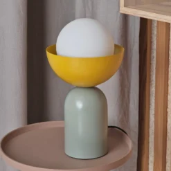 Lámpara de mesa OSRAM Decor Bowl, verde/amarillo, acero, E14