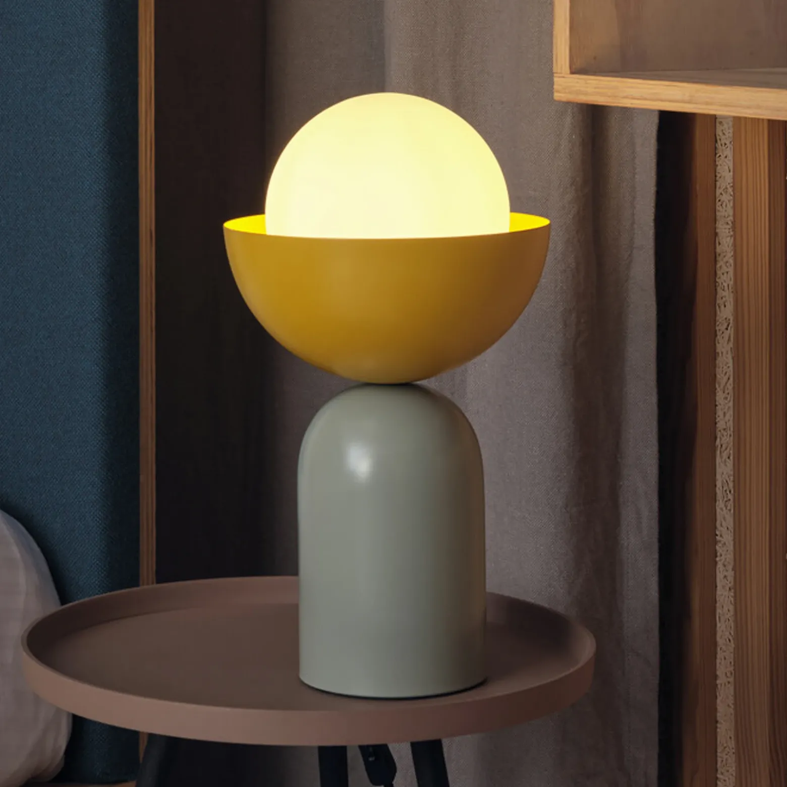 Lámpara de mesa OSRAM Decor Bowl, verde/amarillo, acero, E14