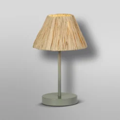 Lámpara de mesa OSRAM Decor Raffia, 1 luz, rafia, color natural, E27